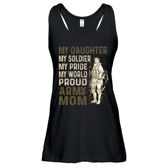 My Daughter My Soldier My Pride My World Army Mother Mom Ladies Essential Flowy Tank