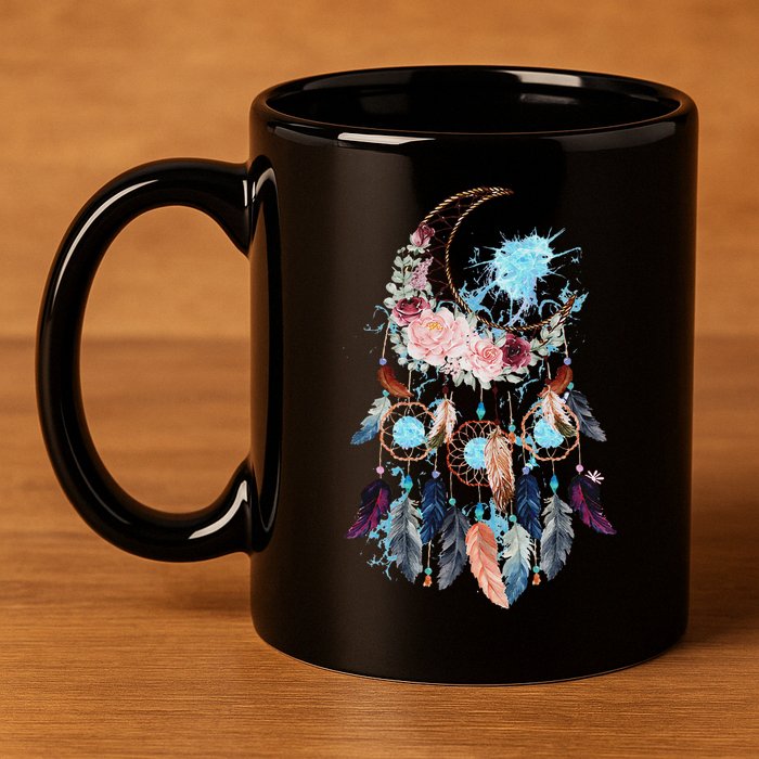 Moon Dreamcatcher 11oz C Handle Ceramic Mug