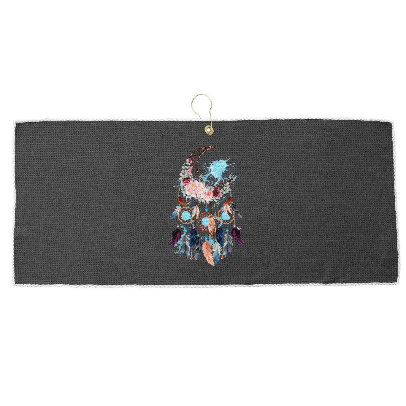 Moon Dreamcatcher Large Microfiber Waffle Golf Towel