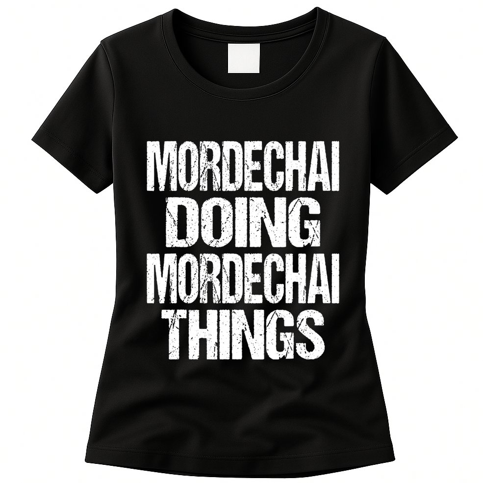 Mordechai Doing Mordechai Things Purim Womens T-Shirt