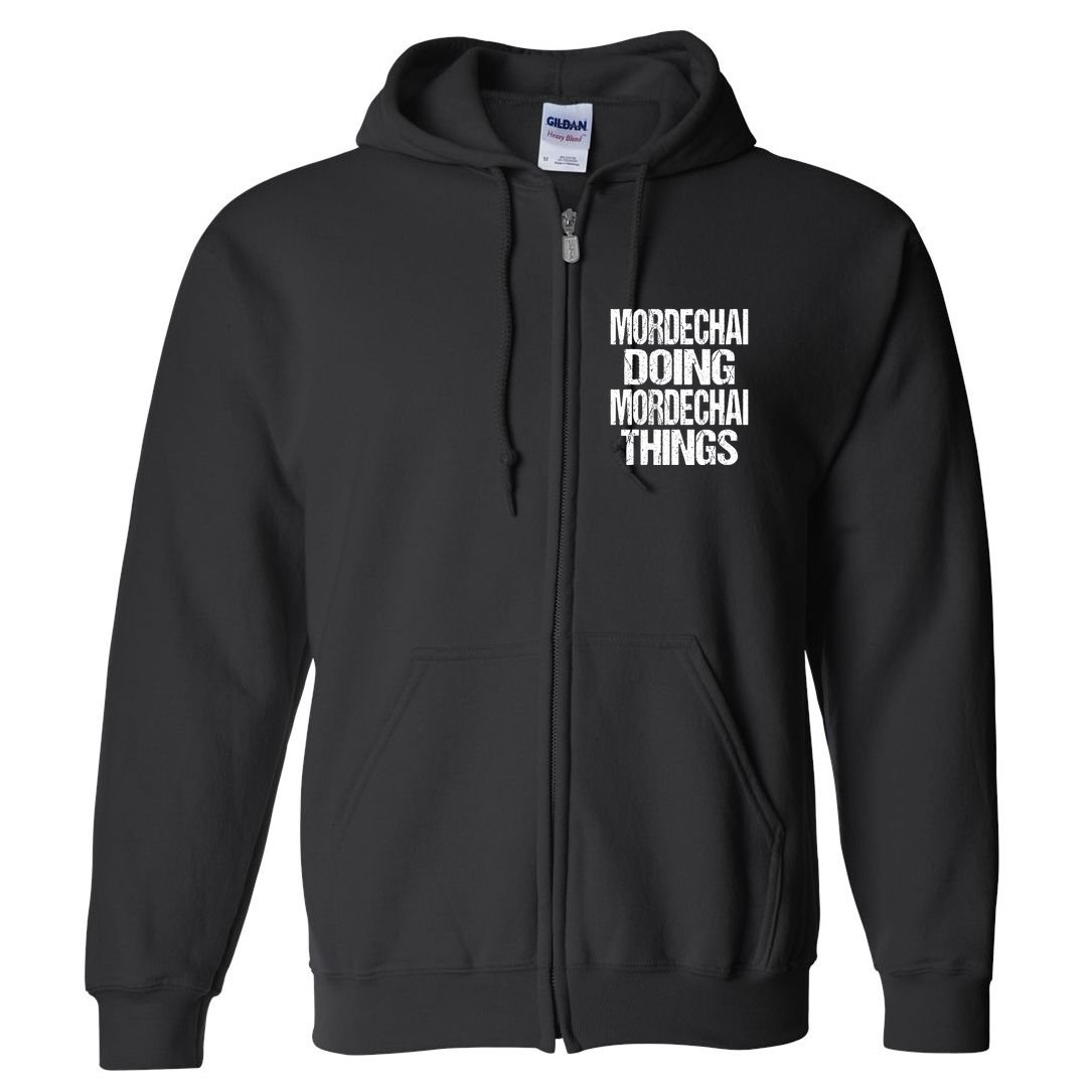 Mordechai Doing Mordechai Things Purim Full Zip Hoodie