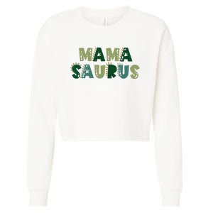 Mamasaurus Dadasaurus Matching Family Dinosaur Birthday Cropped Pullover Crew