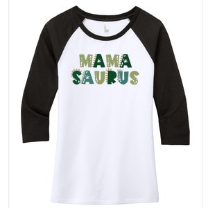 Mamasaurus Dadasaurus Matching Family Dinosaur Birthday Women's Tri-Blend 3/4-Sleeve Raglan Shirt