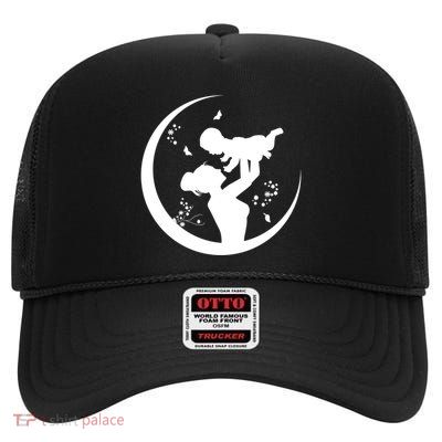 Mother's Day Moon Cute Gift High Crown Mesh Back Trucker Hat