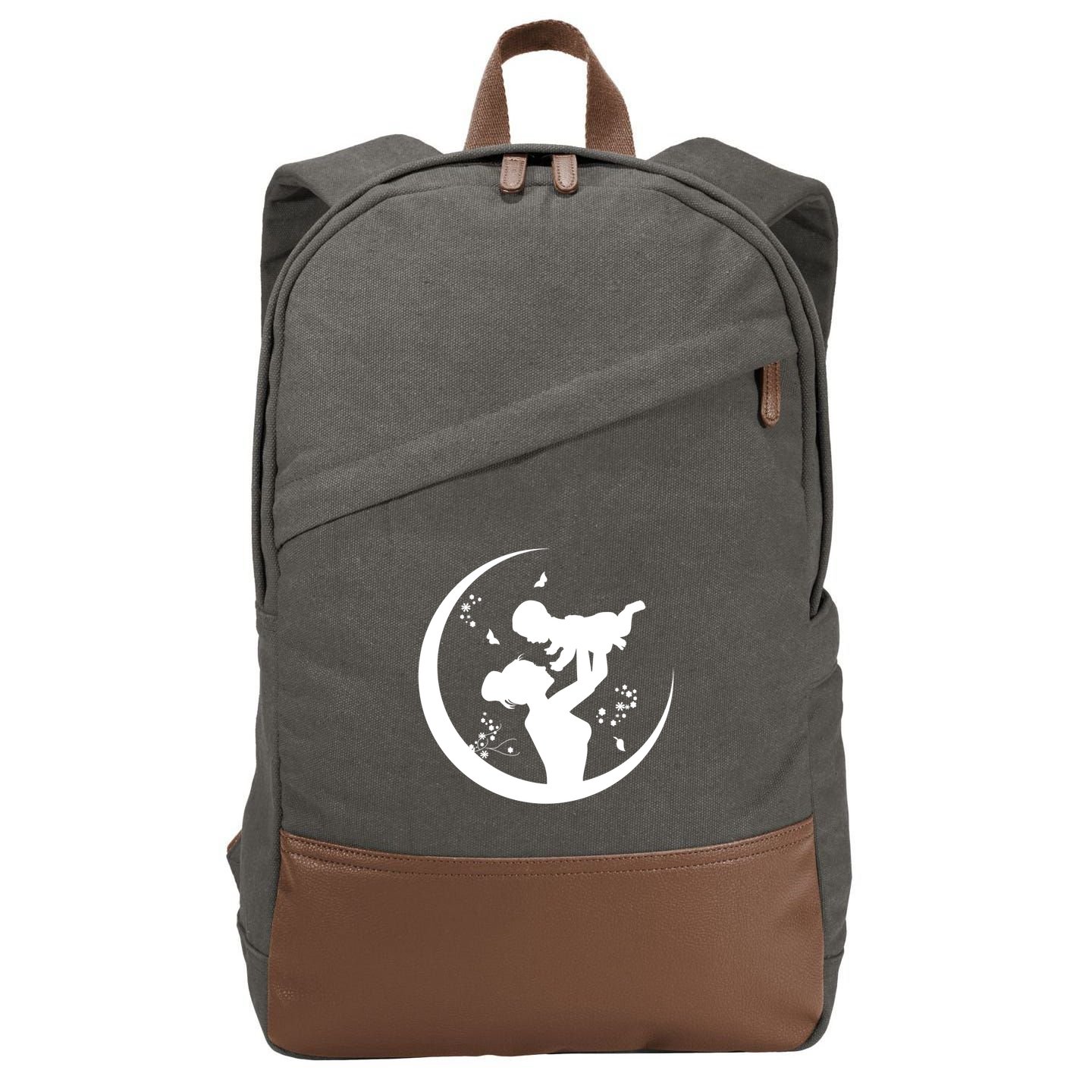Mother's Day Moon Cute Gift Cotton Canvas Backpack