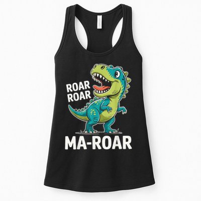 Ma-Roar Dinosaur Mom Quote Family Womens Tank Top