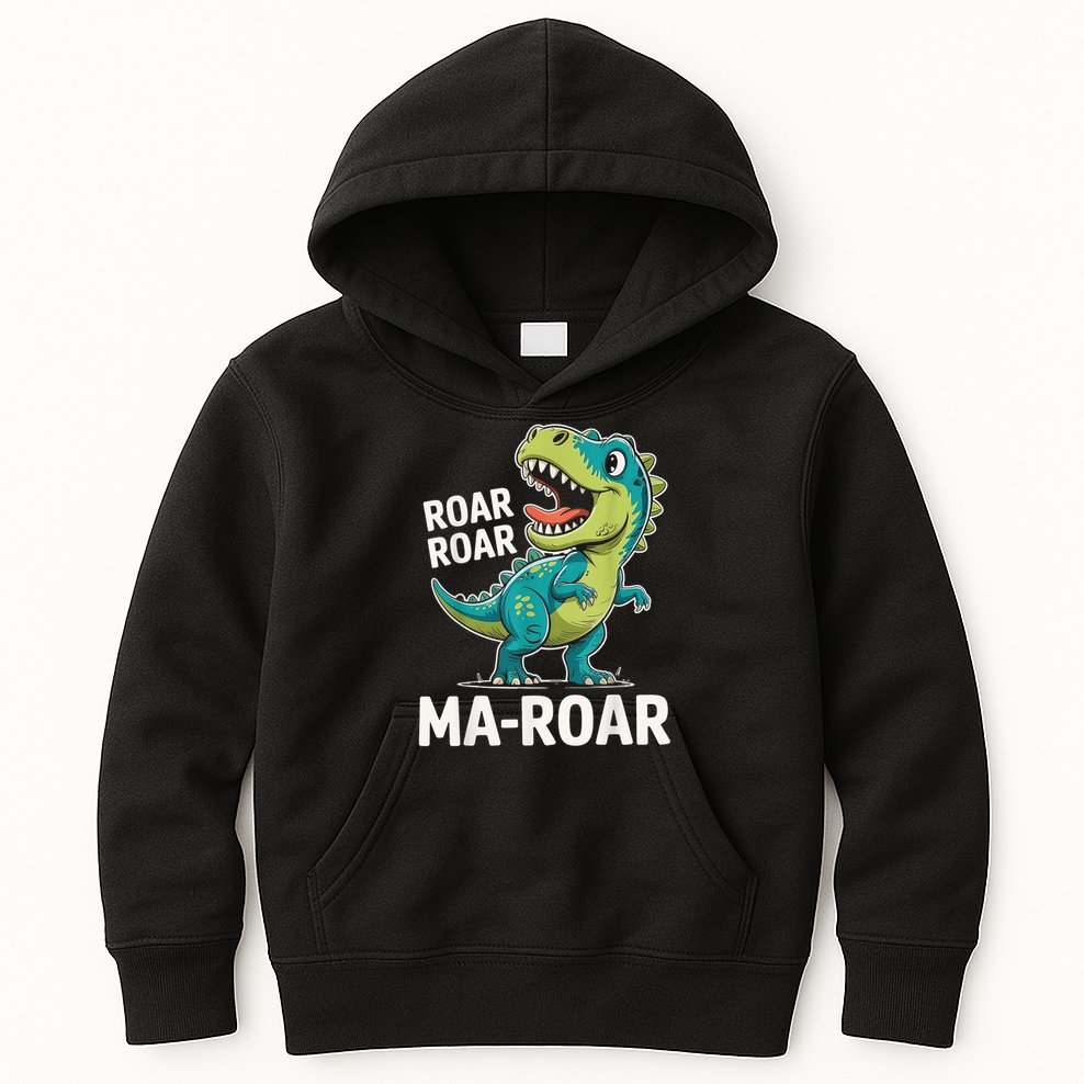 Ma-Roar Dinosaur Mom Quote Family Kids Hoodie
