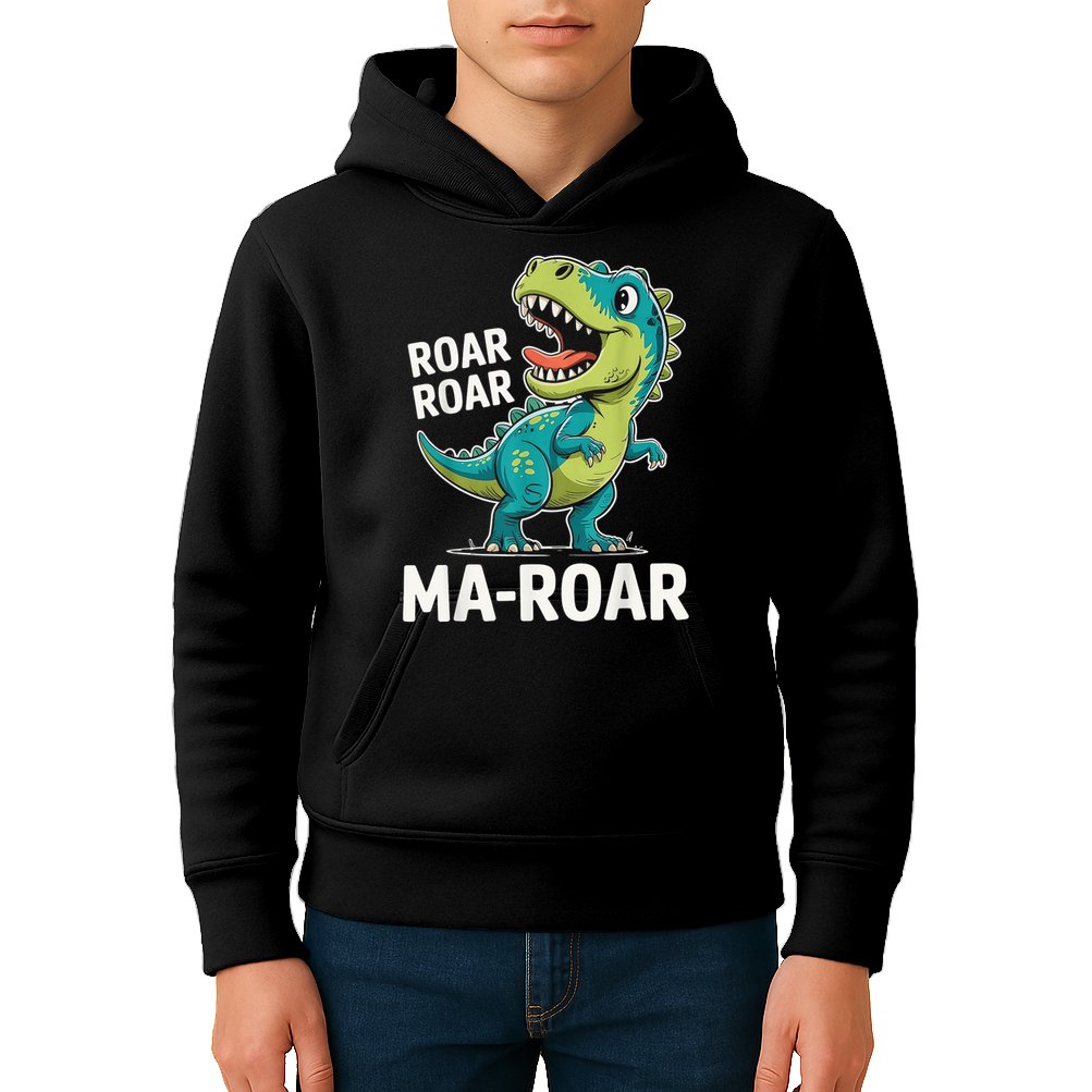 Ma-Roar Dinosaur Mom Quote Family Kids Hoodie
