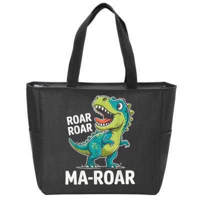Ma-Roar Dinosaur Mom Quote Family Zip Tote Bag