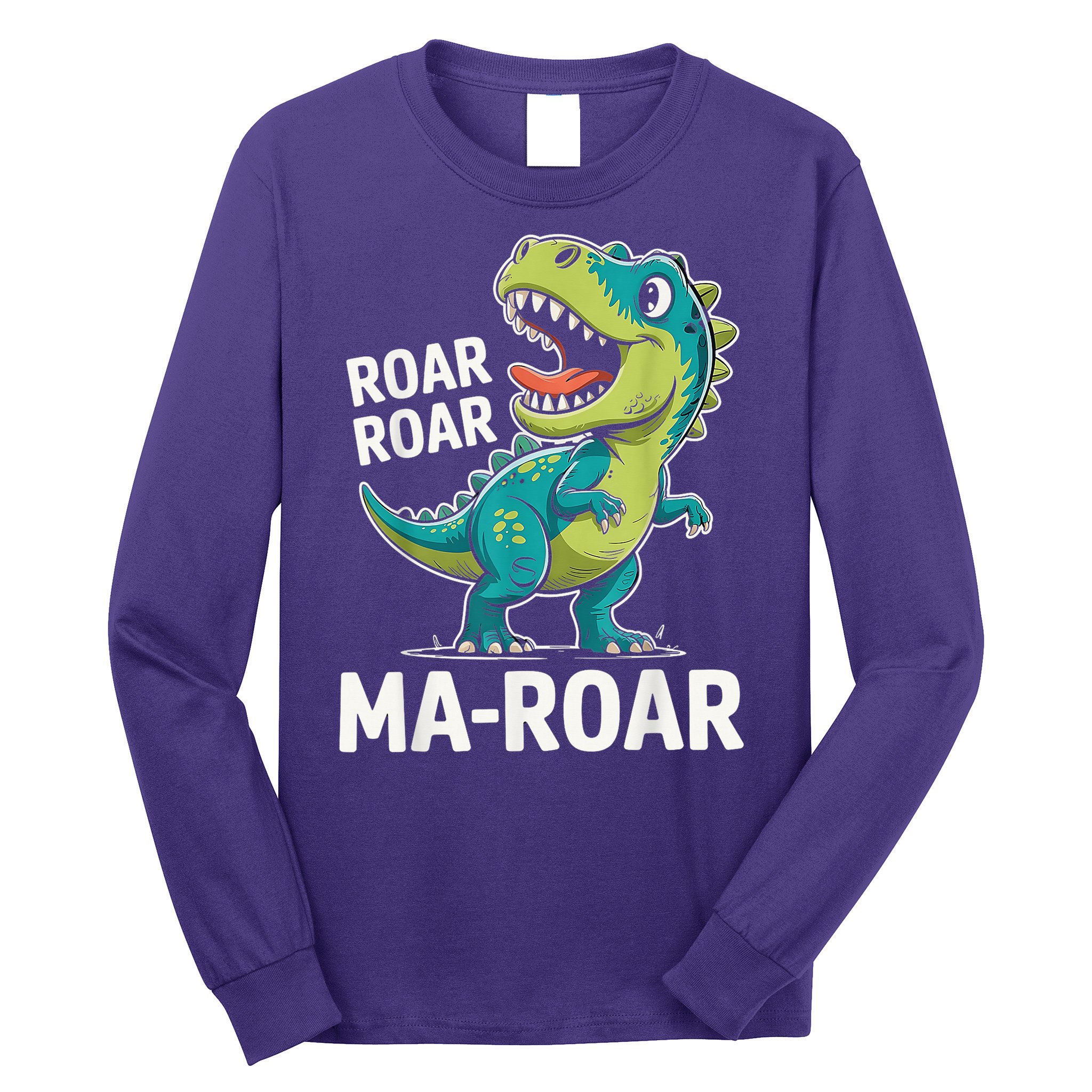 Ma-Roar Dinosaur Mom Quote Family Long Sleeve Shirt
