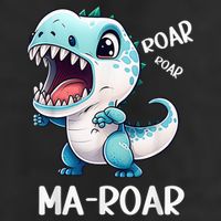 Ma-Roar Dinosaur Mom Quote 7 Panel Mesh Trucker Snapback Hat
