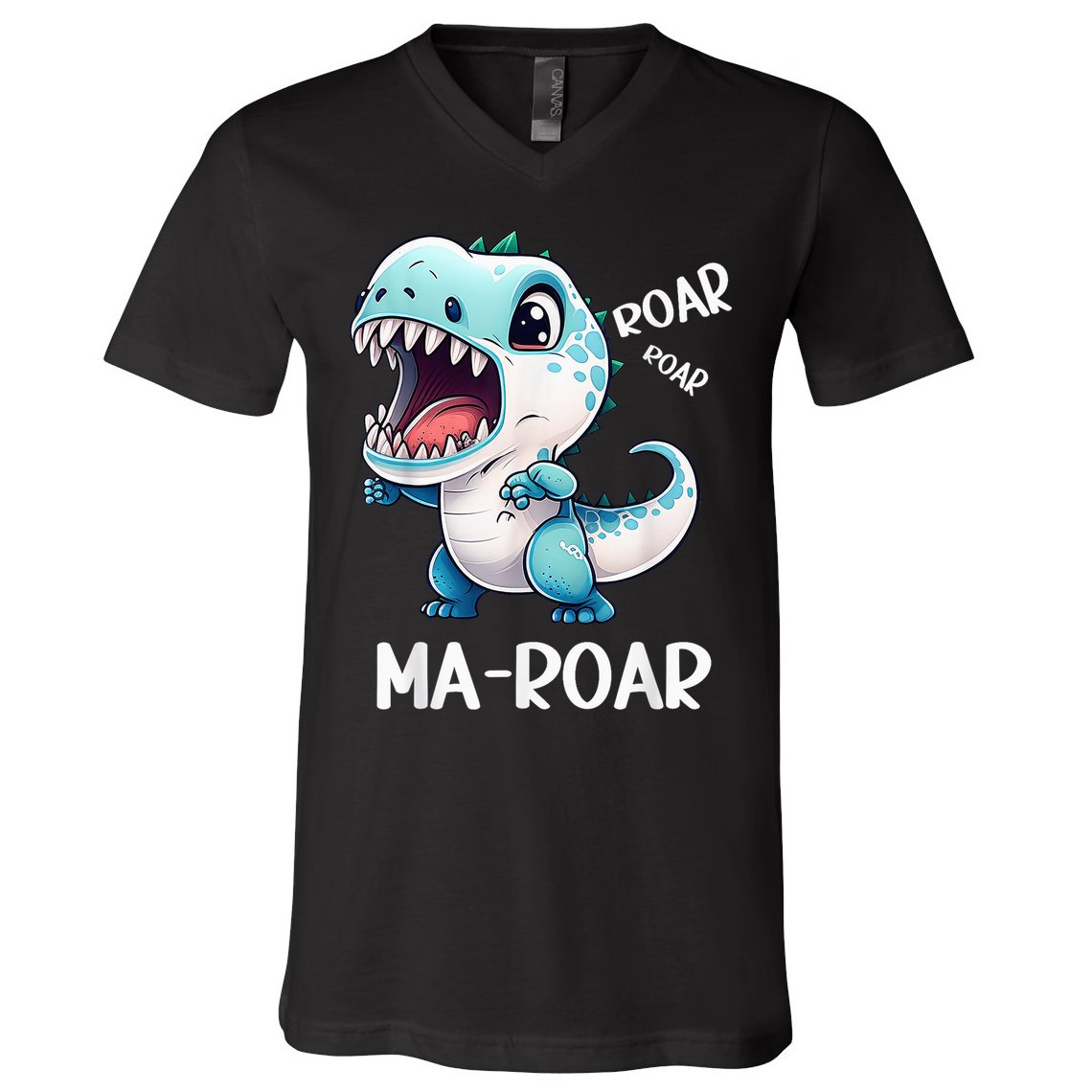 Ma-Roar Dinosaur Mom Quote V-Neck T-Shirt
