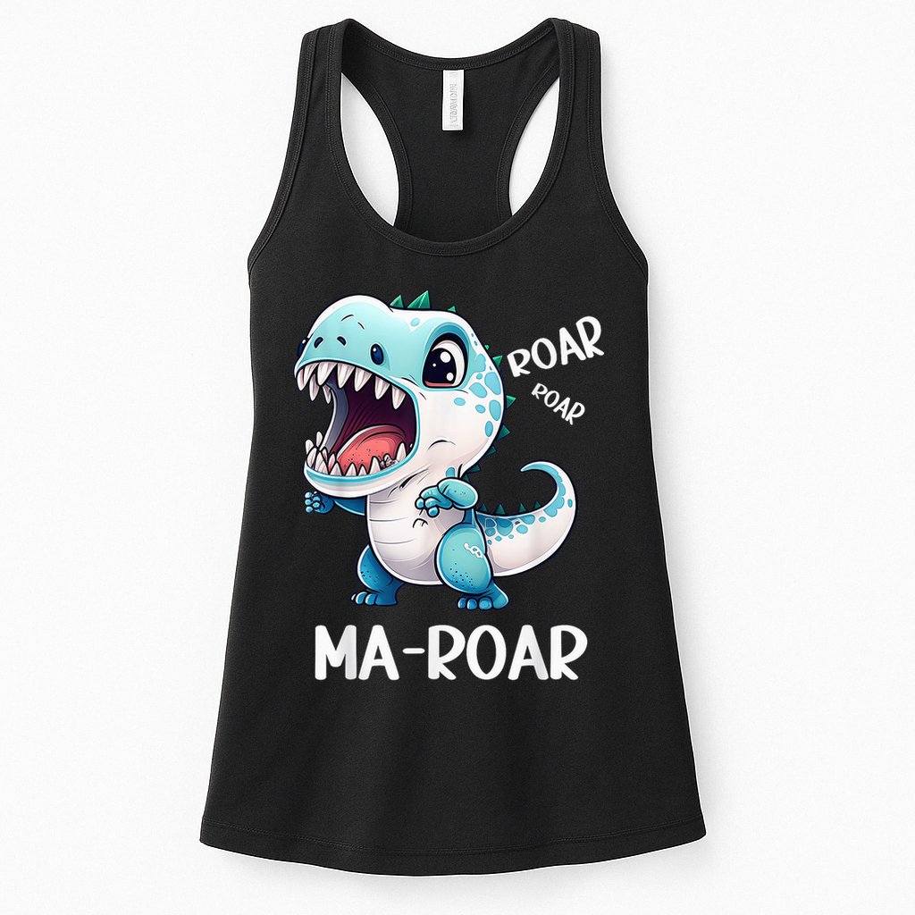 Ma-Roar Dinosaur Mom Quote Womens Tank Top