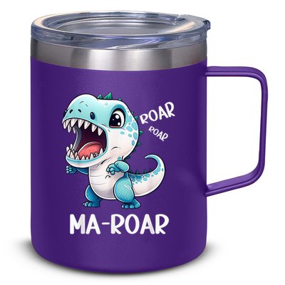 Ma-Roar Dinosaur Mom Quote 12oz Stainless Steel Coffee Mug
