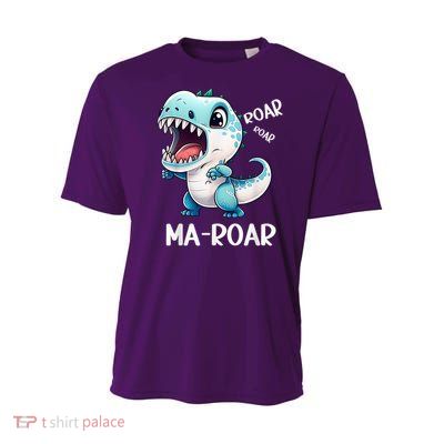 Ma-Roar Dinosaur Mom Quote Youth Performance Sprint T-Shirt