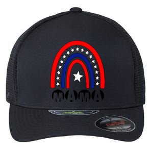 Mothers Days Mama Rainbow America 4th Of July Mother Day Gift Flexfit Unipanel Trucker Cap