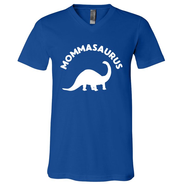 Mommasaurus Dinosaur Momma Gift For Mom Gift V-Neck T-Shirt