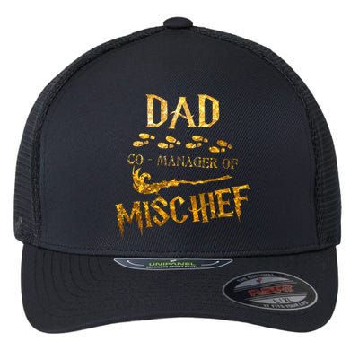 Magical Dad Manager Of Mischief Birthday Family Matching Flexfit Unipanel Trucker Cap