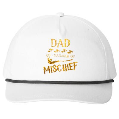 Magical Dad Manager Of Mischief Birthday Family Matching Snapback Five-Panel Rope Hat