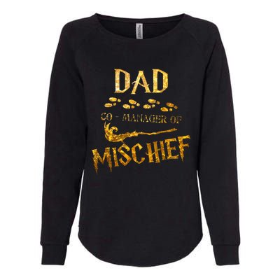 Magical Dad Manager Of Mischief Birthday Family Matching Womens California Wash Sweatshirt