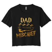 Magical Dad Manager Of Mischief Birthday Family Matching Women's Crop Top Tee