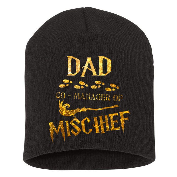 Magical Dad Manager Of Mischief Birthday Family Matching Short Acrylic Beanie