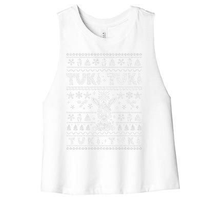 Mi Donkey Mexican Tuki Tuki Donkey Latino Xmas Feliz Navidad Women's Racerback Cropped Tank