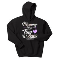 Mothers Day Mommy Of A Tiny Warrior NICU Mom Baby Floral Kids Hoodie