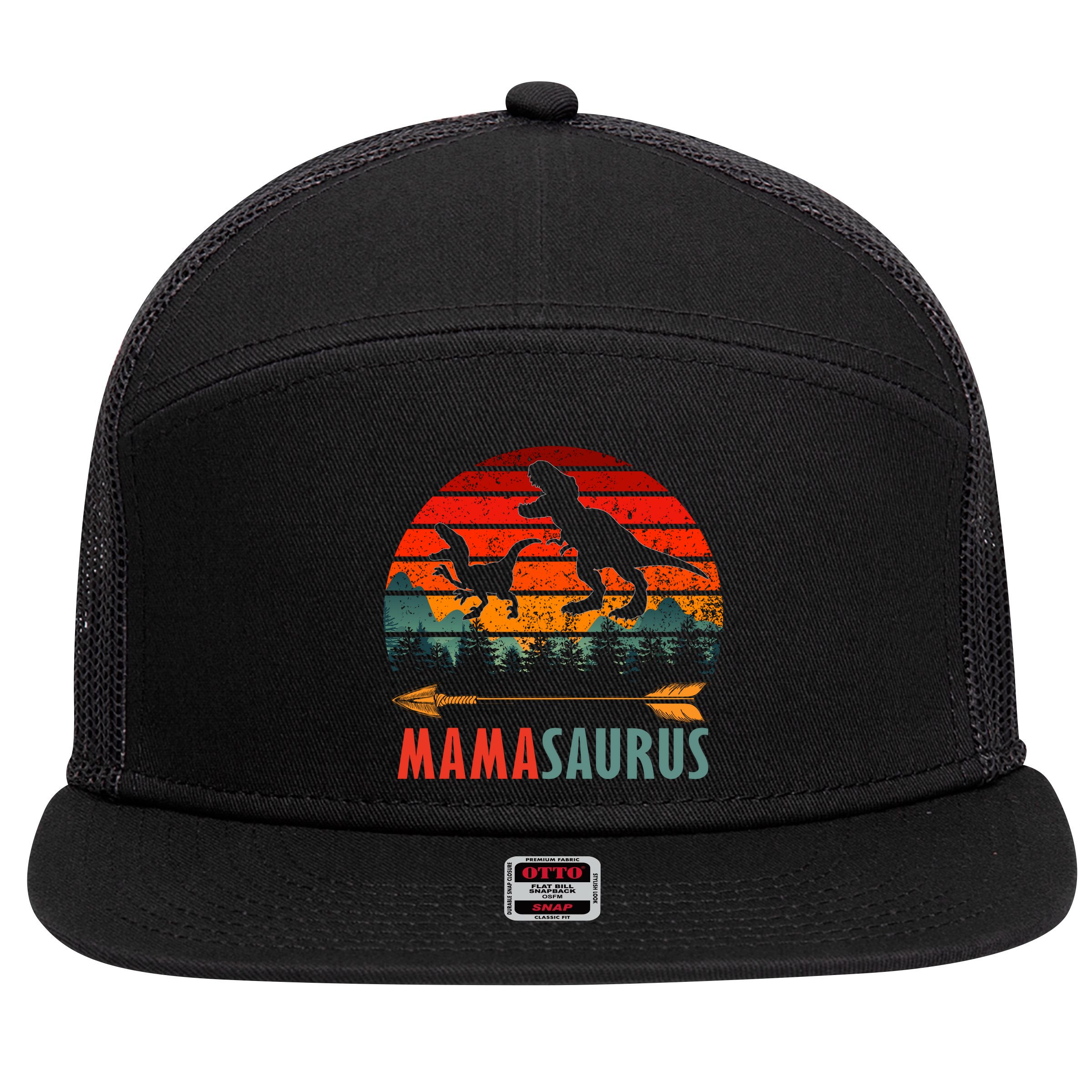 Mama Dinosaur 7 Panel Mesh Trucker Snapback Hat