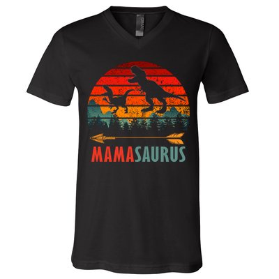 Mama Dinosaur V-Neck T-Shirt