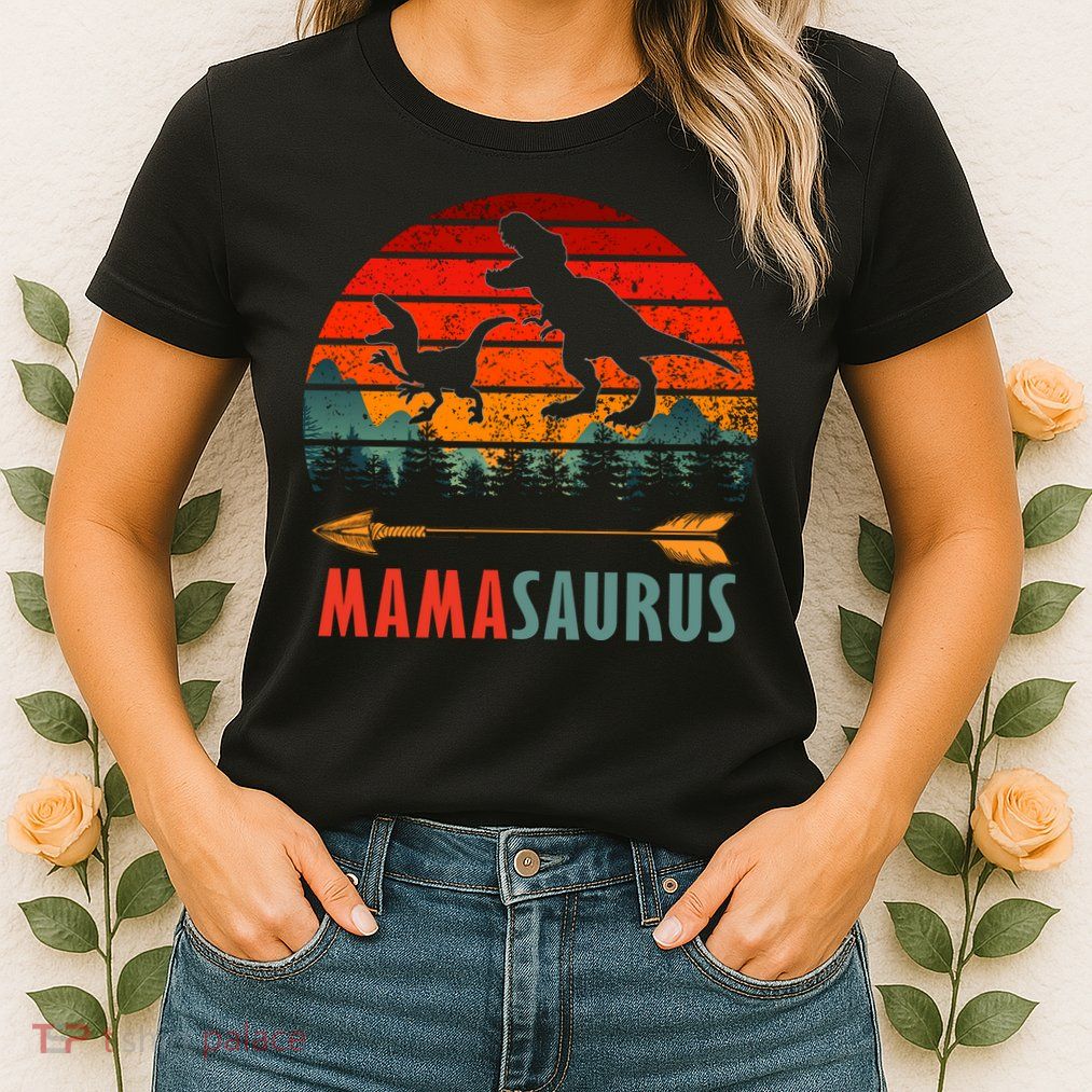 Mama Dinosaur Womens T-Shirt