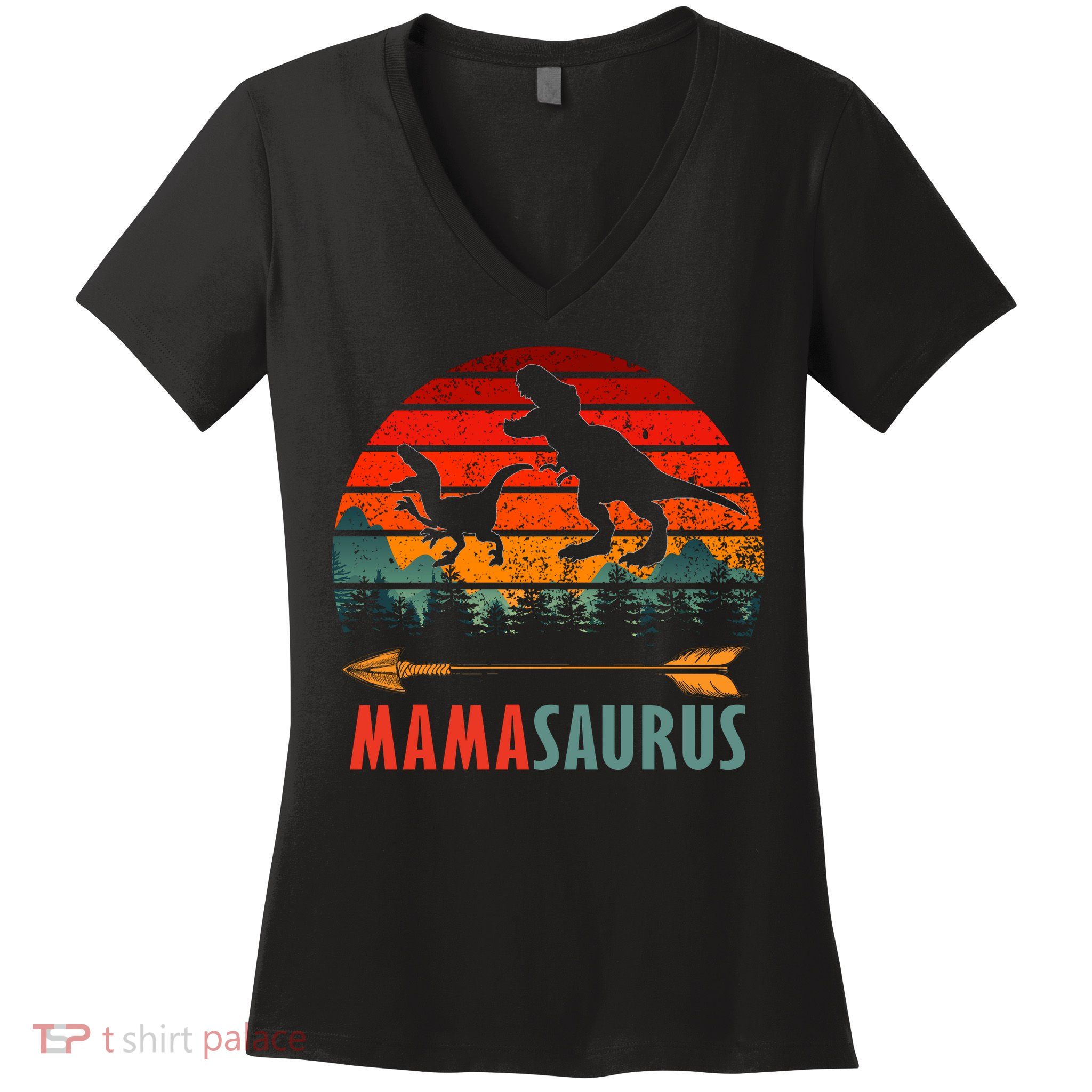 Mama Dinosaur Women's V-Neck T-Shirt