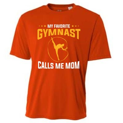 Mothers Day My Favorite Gymnast Calls Me Mom Gymnastics Cool Gift Cooling Performance Crew T-Shirt