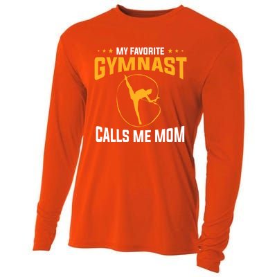 Mothers Day My Favorite Gymnast Calls Me Mom Gymnastics Cool Gift Cooling Performance Long Sleeve Crew