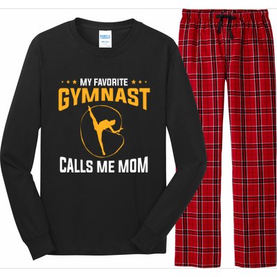 Mothers Day My Favorite Gymnast Calls Me Mom Gymnastics Cool Gift Long Sleeve Pajama Set