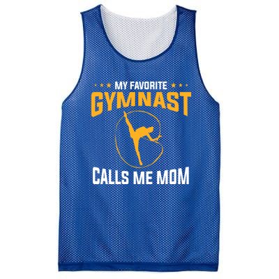 Mothers Day My Favorite Gymnast Calls Me Mom Gymnastics Cool Gift Mesh Reversible Basketball Jersey Tank