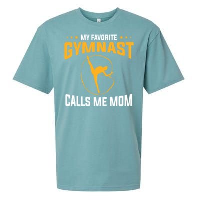 Mothers Day My Favorite Gymnast Calls Me Mom Gymnastics Cool Gift Sueded Cloud Jersey T-Shirt