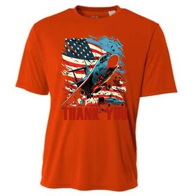 Memorial Day Military Aircraft Usa American Flag 4th Of July Great Gift Cooling Performance Crew T-Shirt