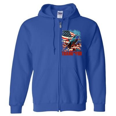 Memorial Day Military Aircraft Usa American Flag 4th Of July Great Gift Full Zip Hoodie