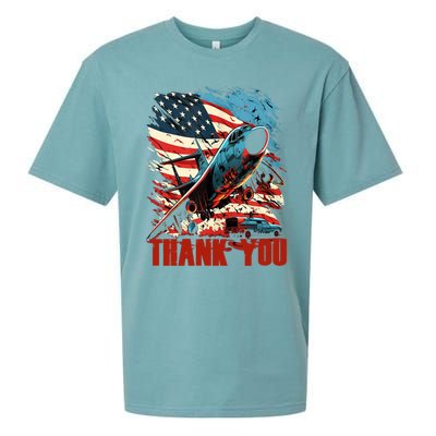 Memorial Day Military Aircraft Usa American Flag 4th Of July Great Gift Sueded Cloud Jersey T-Shirt