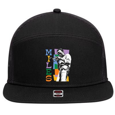 M.I.L.E.S Davis Miles Colorblock 7 Panel Mesh Trucker Snapback Hat