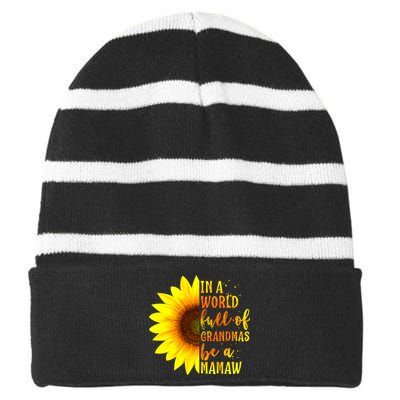 MotherS Day Striped Beanie with Solid Band