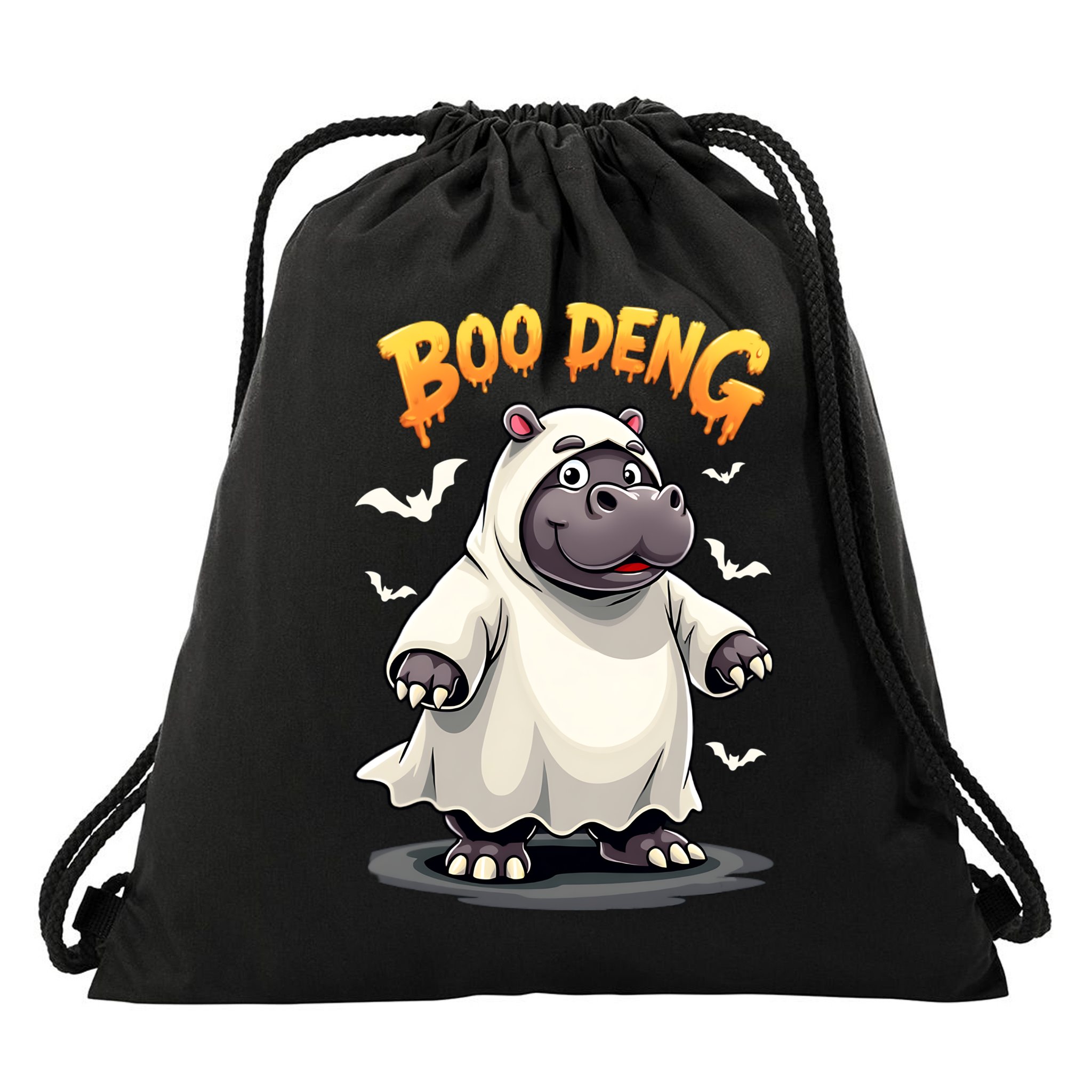 Moo Deng Drawstring Bag