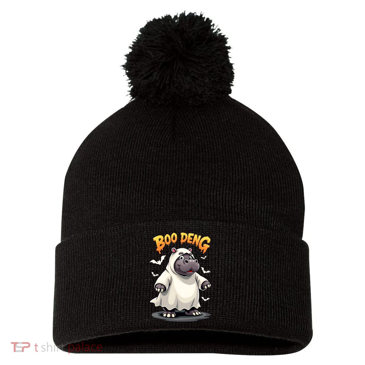 Moo Deng Pom Pom 12in Knit Beanie