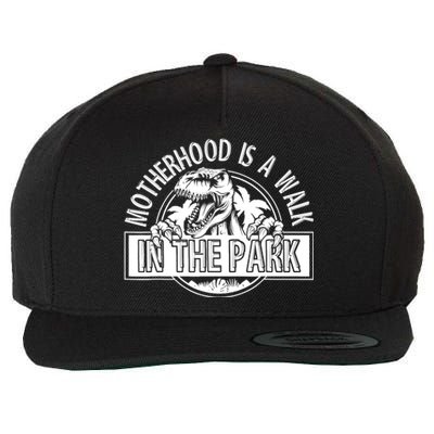 Mommy Dinosaur Motherhood Is A Walk In The Park Mother's Day Wool Snapback Cap