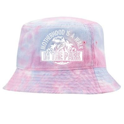 Mommy Dinosaur Motherhood Is A Walk In The Park Mother's Day Tie-Dyed Bucket Hat