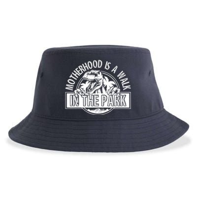 Mommy Dinosaur Motherhood Is A Walk In The Park Mother's Day Sustainable Bucket Hat