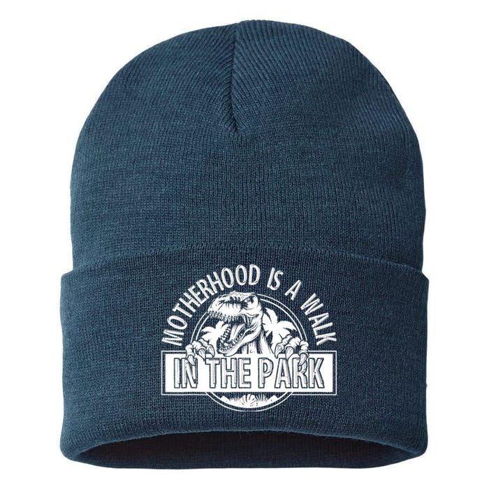 Mommy Dinosaur Motherhood Is A Walk In The Park Mother's Day Sustainable Knit Beanie