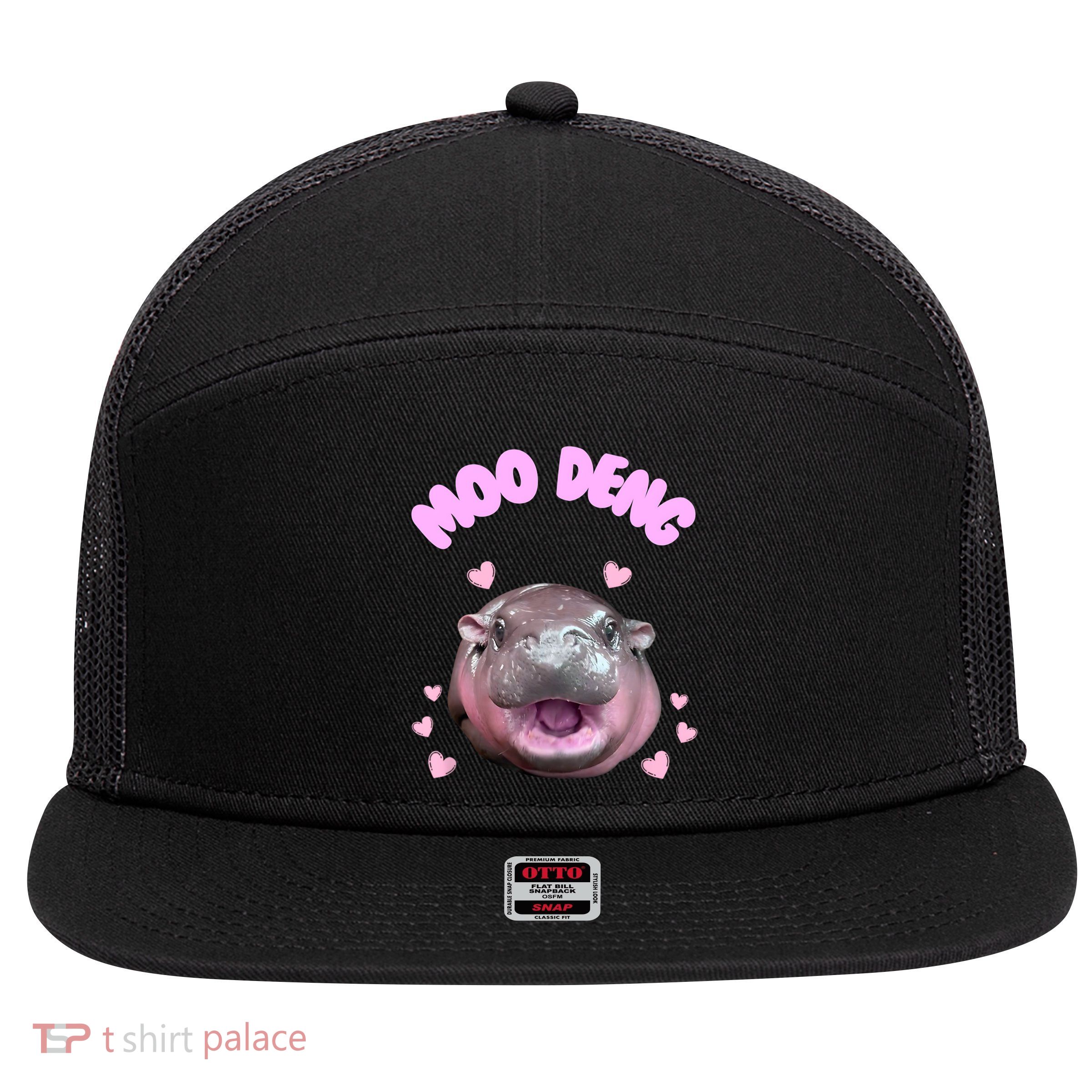 Moo Deng 7 Panel Mesh Trucker Snapback Hat