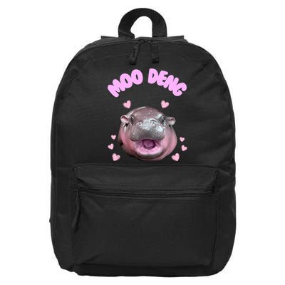 Moo Deng 16 in Basic Backpack